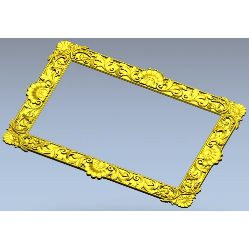 stl модель резной рамки в стиле рокайль - декоративная 3D модель stl для ЧПУ