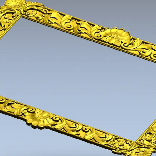 stl модель резной рамки в стиле рокайль - декоративная 3D модель stl для ЧПУ