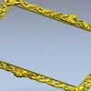 Рокайльная рамка STL для ЧПУ - декоративная прямоугольная багетная 3D модель