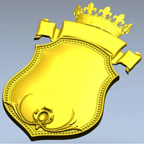 Геральдический щит с короной - 3D модель STL для ЧПУ