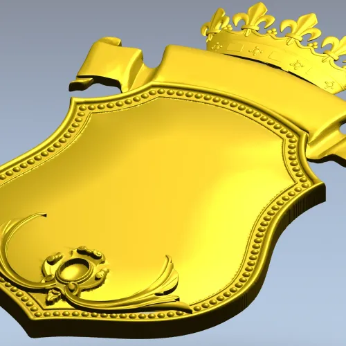 Геральдический щит с короной - 3D модель STL для ЧПУ