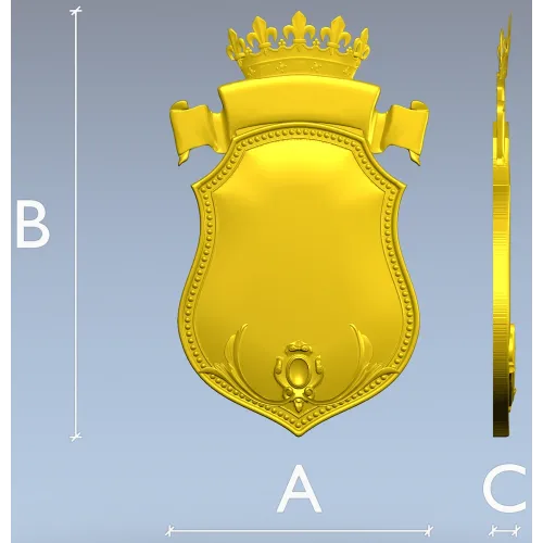 Геральдический щит с короной - 3D модель STL для ЧПУ