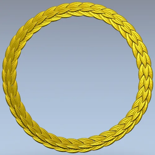 Laurel Braid Round Frame - STL 3D Model for CNC