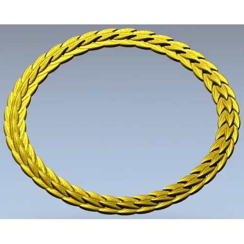 Laurel Braid Round Frame - STL 3D Model for CNC