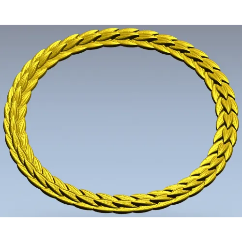 Laurel Braid Round Frame - STL 3D Model for CNC
