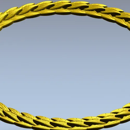 Laurel Braid Round Frame - STL 3D Model for CNC