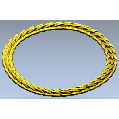 Laurel Braid Round Frame - STL 3D Model for CNC