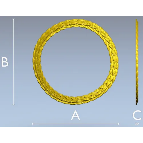 Laurel Braid Round Frame - STL 3D Model for CNC