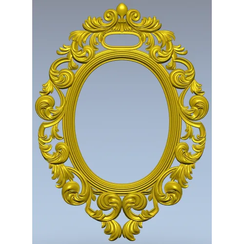 Ornate Rococo Oval Frame STL for CNC Routing