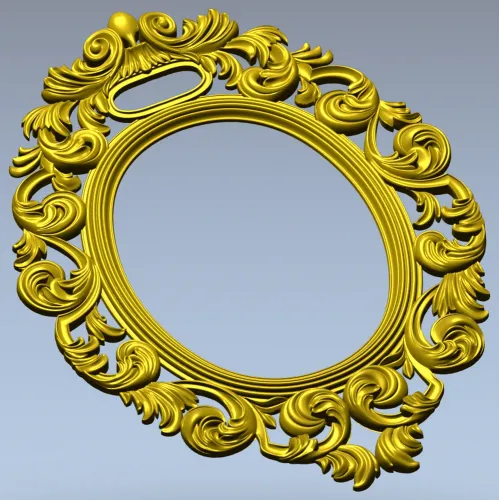 Ornate Rococo Oval Frame STL for CNC Routing