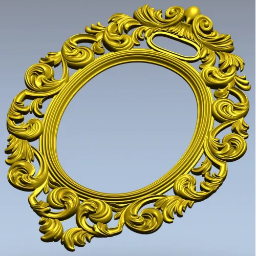 Ornate Rococo Oval Frame STL for CNC Routing