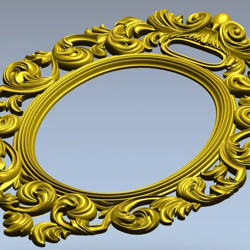 Ornate Rococo Oval Frame STL for CNC Routing