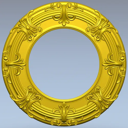 Baroque Round Frame 3D STL for CNC Milling