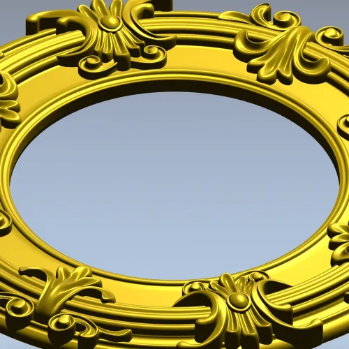 Baroque Round Frame 3D STL for CNC Milling