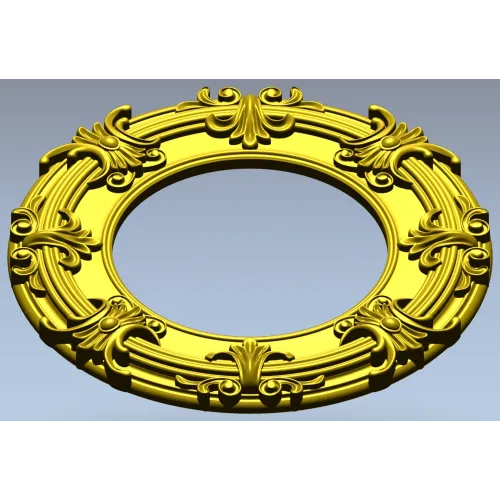 Baroque Round Frame 3D STL for CNC Milling