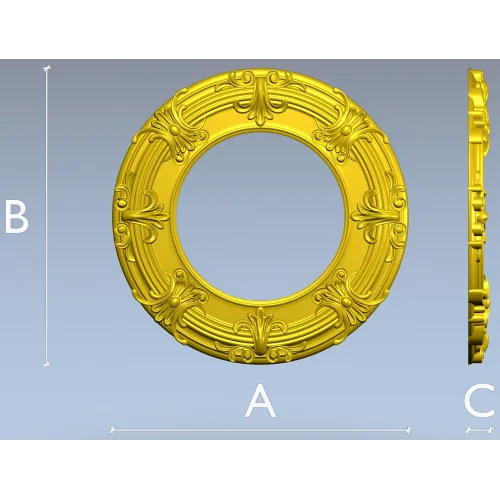 Baroque Round Frame 3D STL for CNC Milling