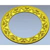 Ornate Round Frame STL - High-Relief Floral Ring for CNC