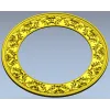 Ornate Round Frame STL - High-Relief Floral Ring for CNC