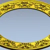 Ornate Round Frame STL - High-Relief Floral Ring for CNC