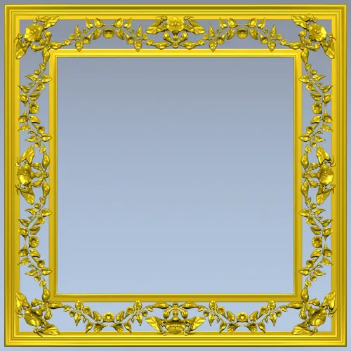Ornate Floral Square Frame STL