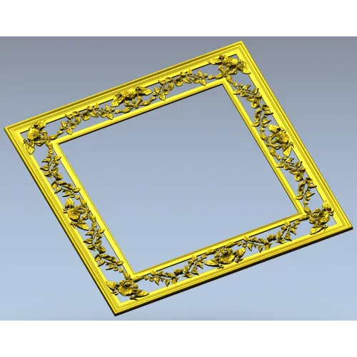 Ornate Floral Square Frame STL