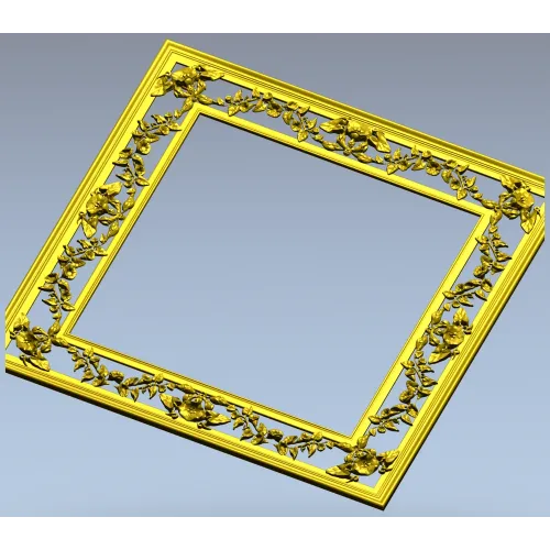 Ornate Floral Square Frame STL