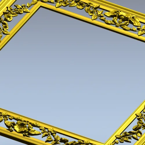 Ornate Floral Square Frame STL
