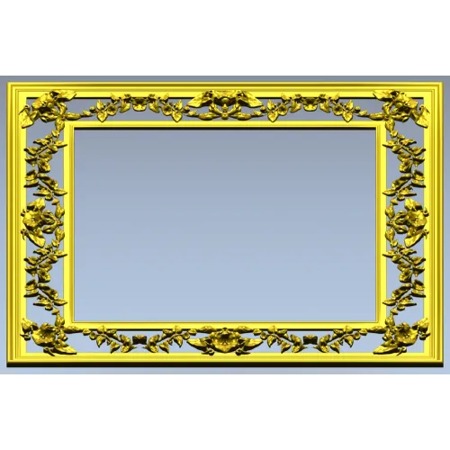 Ornate Floral Square Frame STL