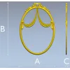 Овальная рамка с драпировкой - stl модель для ЧПУ
