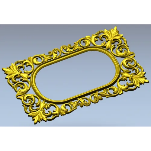 Овальная рамка с акантовыми завитками - STL модель для ЧПУ