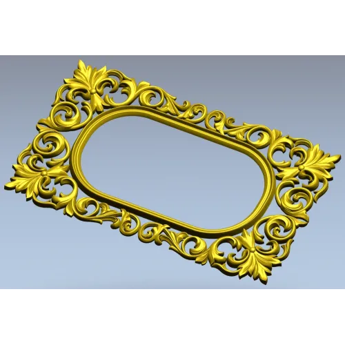 Овальная рамка с акантовыми завитками - STL модель для ЧПУ