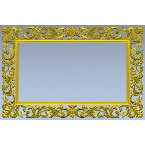 Ornate Rococo Rectangular Frame STL for CNC
