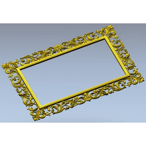 Ornate Rococo Rectangular Frame STL for CNC