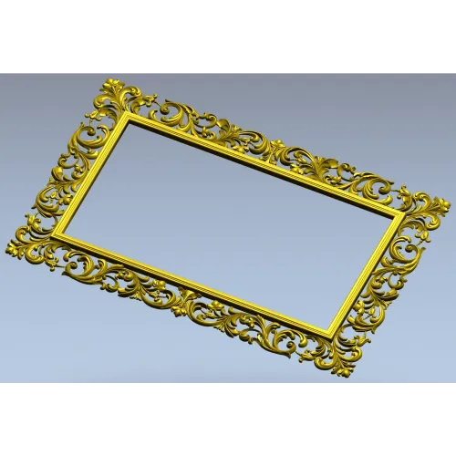 Ornate Rococo Rectangular Frame STL for CNC