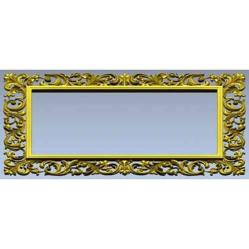 Ornate Rococo Rectangular Frame STL for CNC