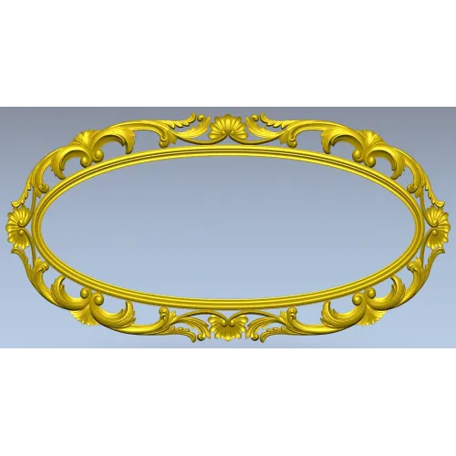 Aurelia Oval Decorative Frame STL for CNC