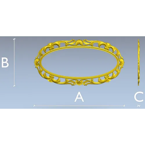 Aurelia Oval Decorative Frame STL for CNC