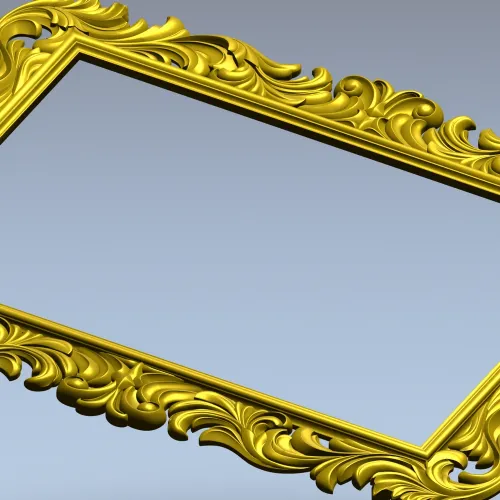 Baroque Acanthus Decorative Frame STL for CNC