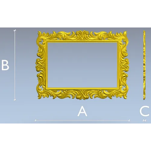 Baroque Acanthus Decorative Frame STL for CNC