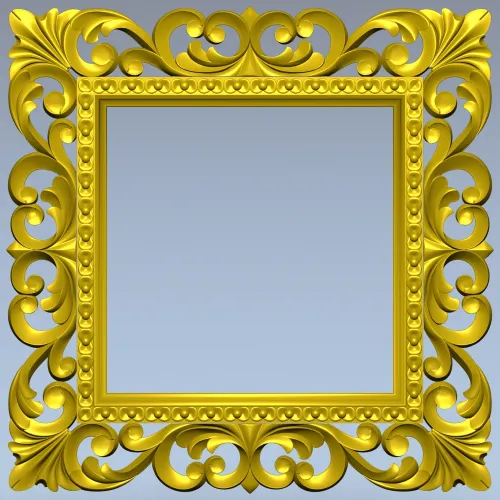 Baroque Square Frame STL for CNC Milling