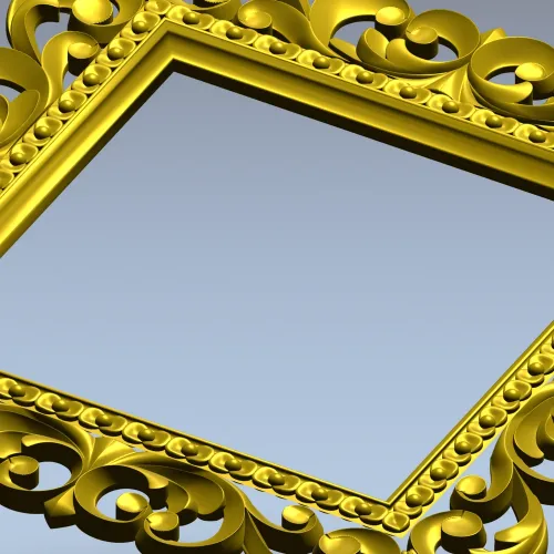 Baroque Square Frame STL for CNC Milling