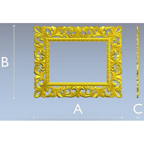 Ornate Acanthus Frame STL for CNC - 3D model for wood carving