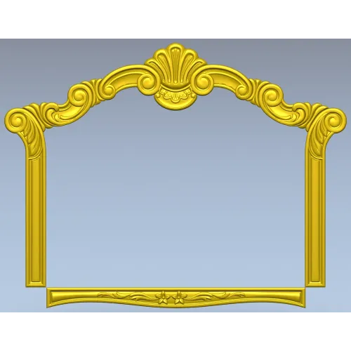 Ornate Shell Crest Frame - STL 3D Model for CNC