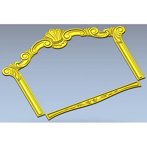 Ornate Shell Crest Frame - STL 3D Model for CNC