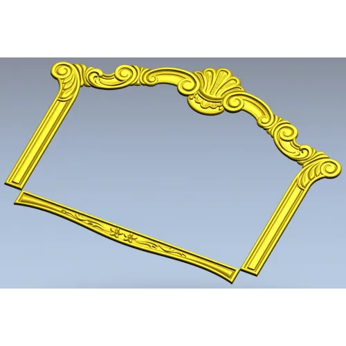 Ornate Shell Crest Frame - STL 3D Model for CNC