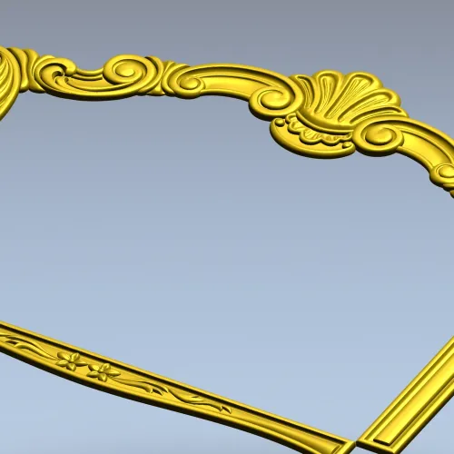 Ornate Shell Crest Frame - STL 3D Model for CNC