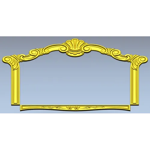 Ornate Shell Crest Frame - STL 3D Model for CNC