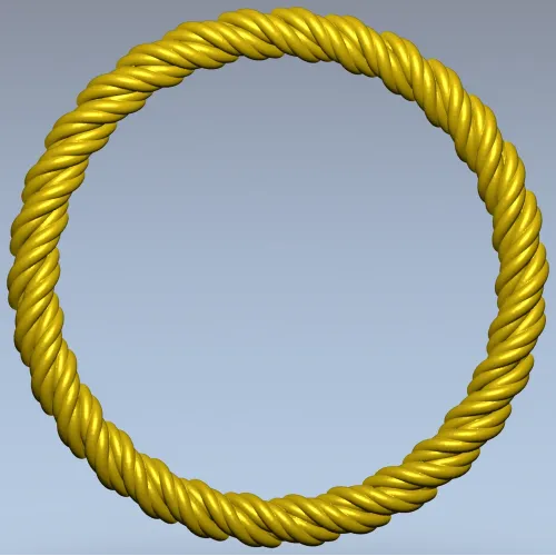Twisted Rope Round Frame - STL 3D Model for CNC