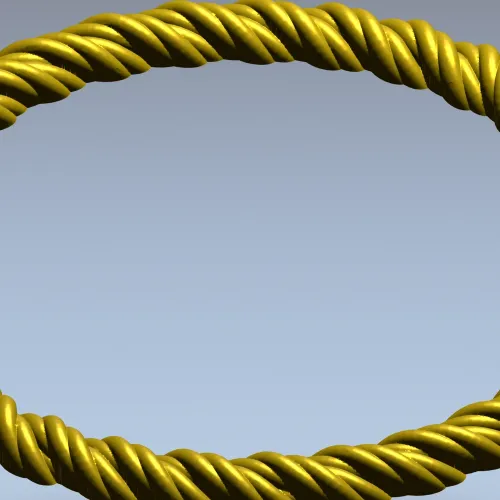 Twisted Rope Round Frame - STL 3D Model for CNC
