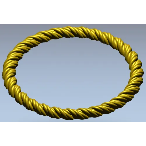 Twisted Rope Round Frame - STL 3D Model for CNC